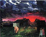 George Bellows Canvas Paintings - Red Sun
